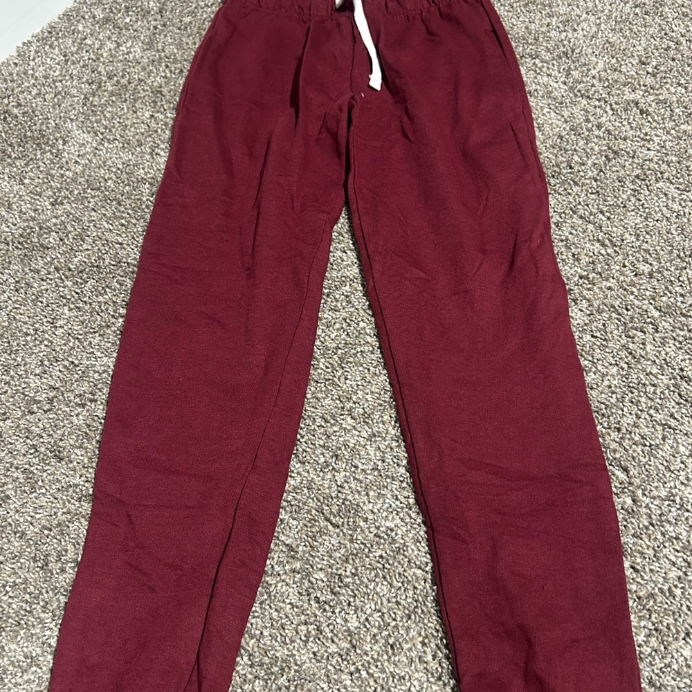 Real Essentials Burgundy Jogger Pants youth medium  nwot